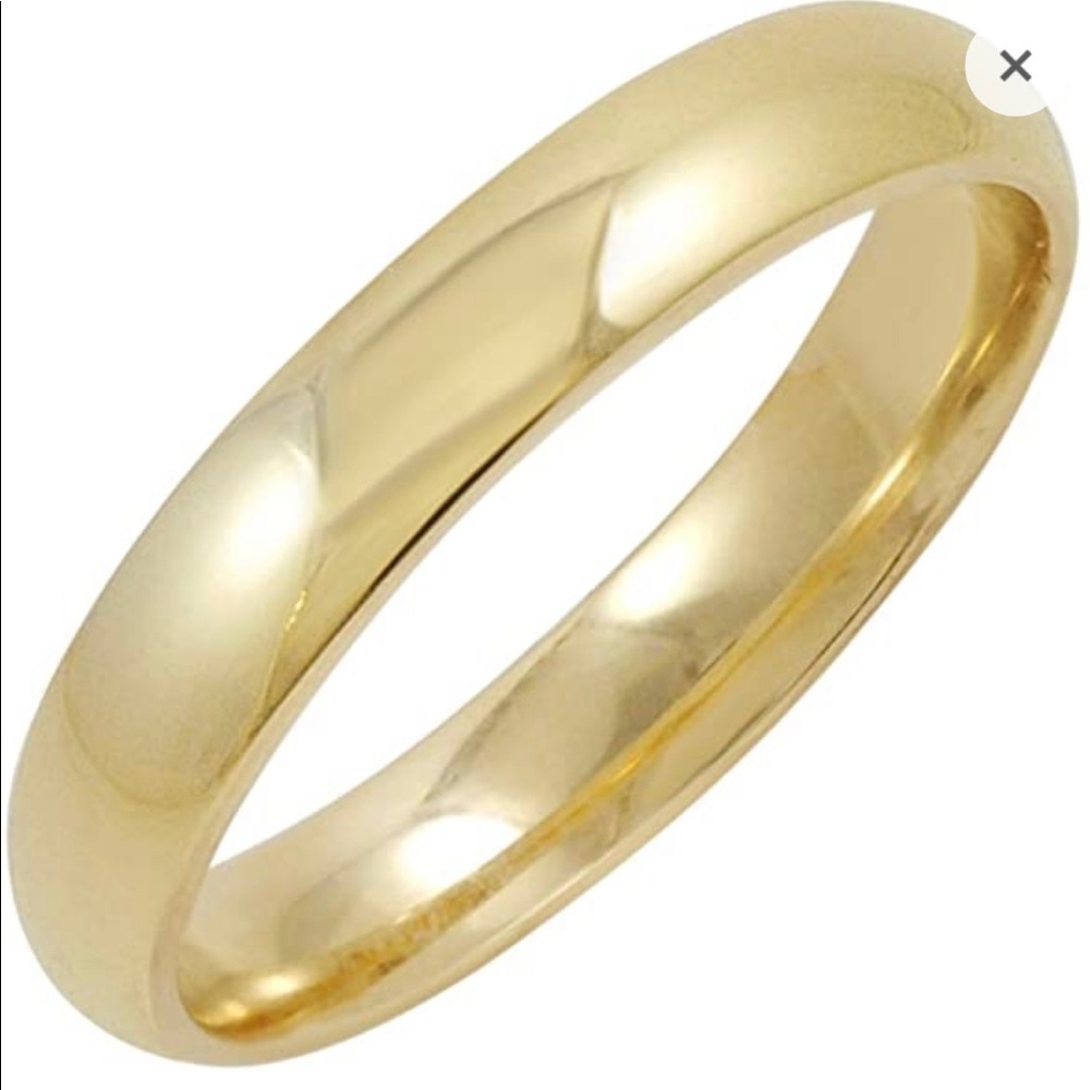 Mens 10k Yellow Gold 4mm Comfort Fit Plain Wedding Band Size 9